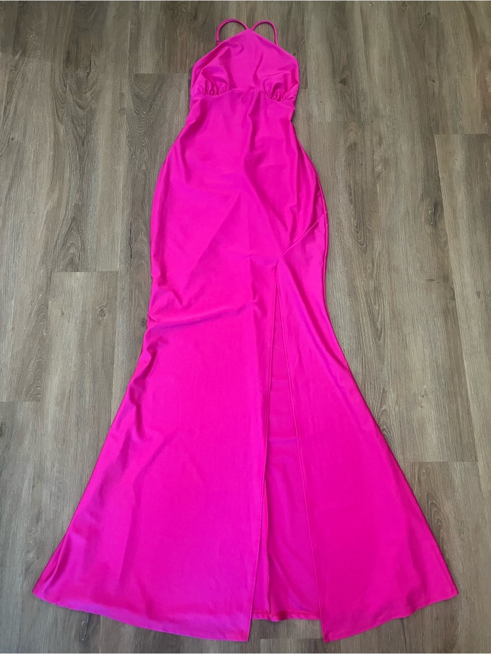 Fashion Nova Fuchsia Halter Mermaid Prom Dress